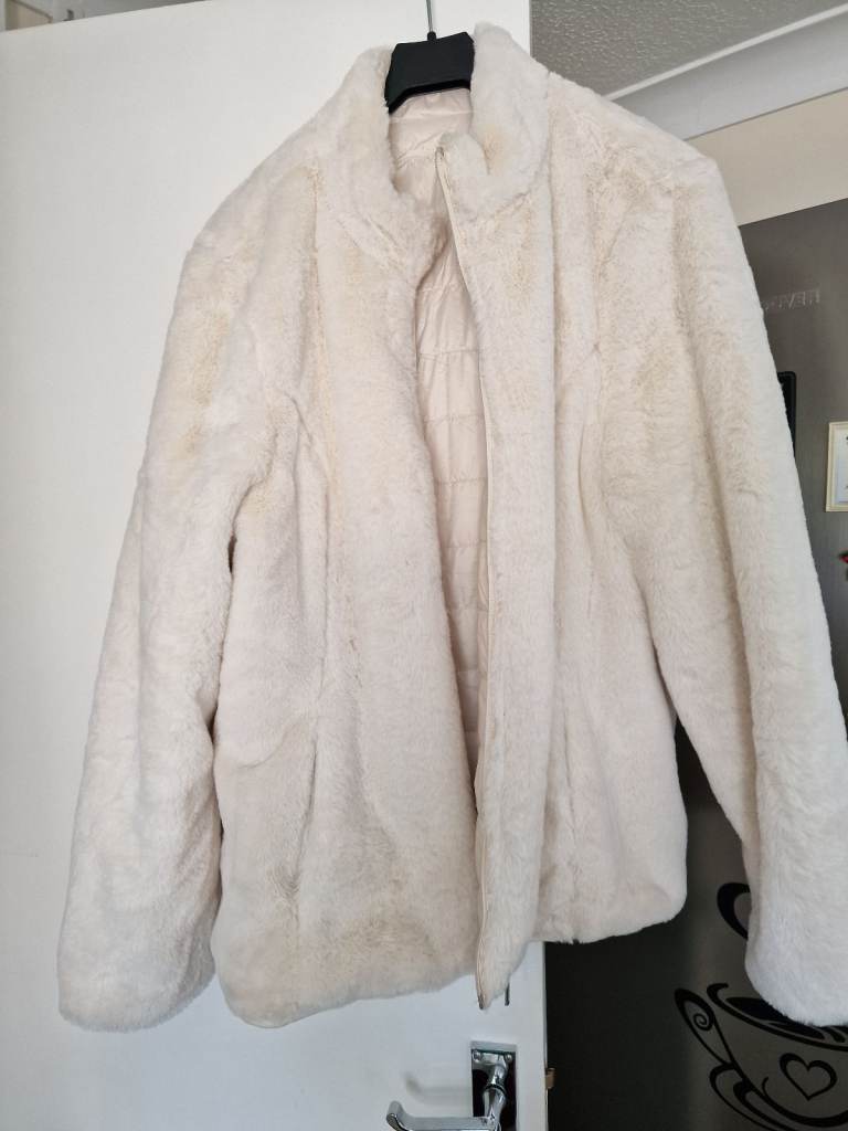 ladies cream fur jacket