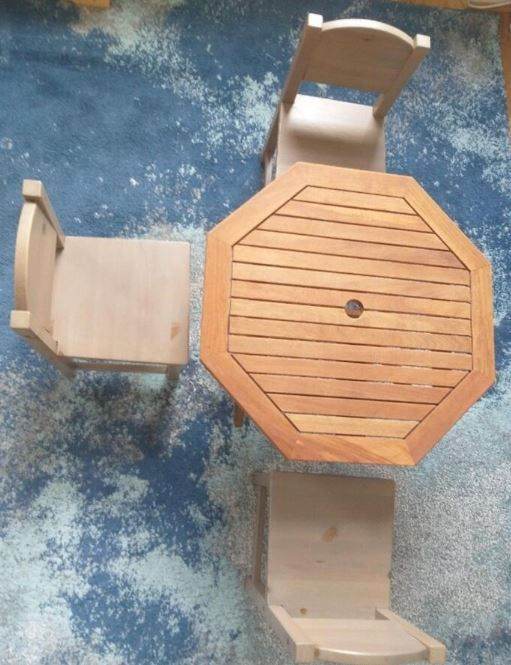 Real wood kids table with chairs
