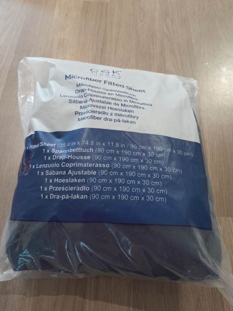 Brand New Black Microfiber Bed Sheet 90cm x 190cm x 30cm