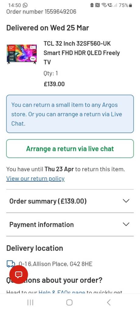 Smart Hicense 36" Tv