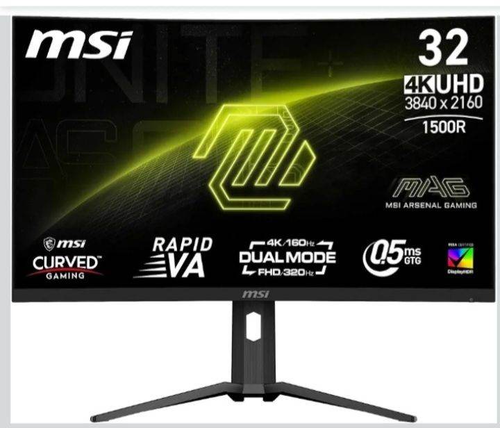 MSI MAG 321CUPDF 4K Ultra HD 32" Curved Rapid VA Dual-Mode Gaming Monitor