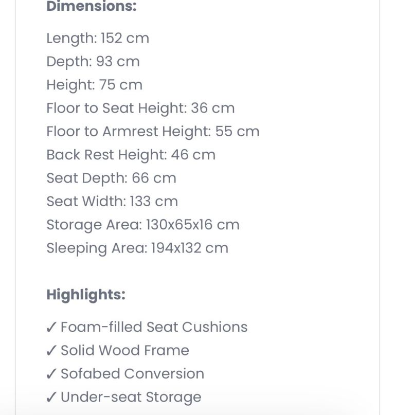 Sofa bed with storage 