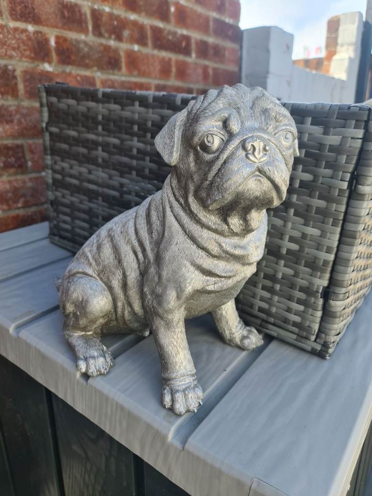 Pug garden ornament