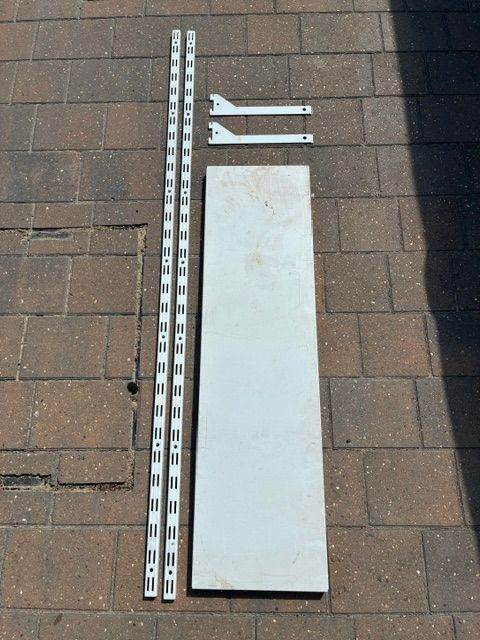 Wall-Mounted Shelving Unit Parts – White, Good Condition