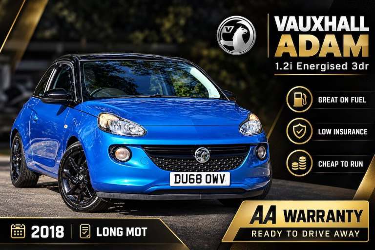 2018 Vauxhall ADAM 1.2i Energised 3dr Hatchback Petrol Manual