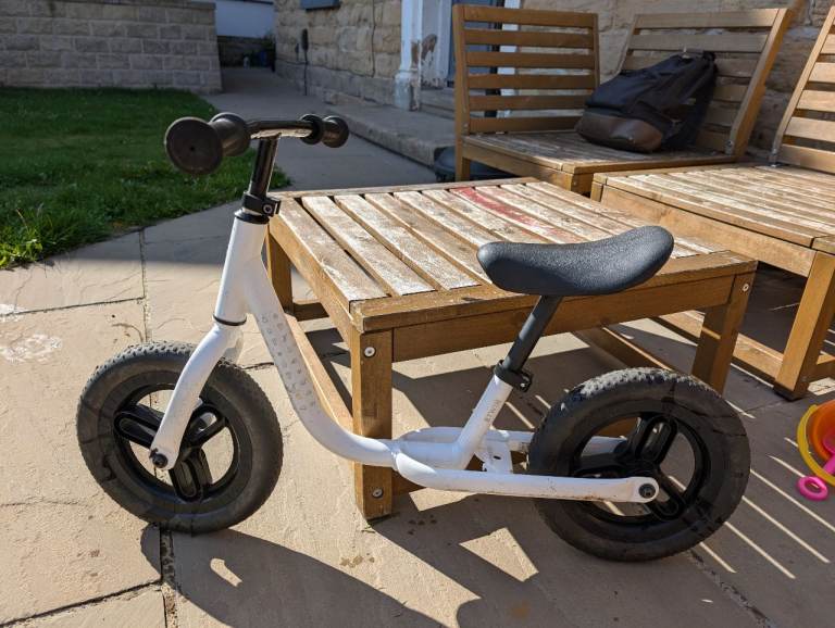 Kids Balance Bike – White, Good Condition