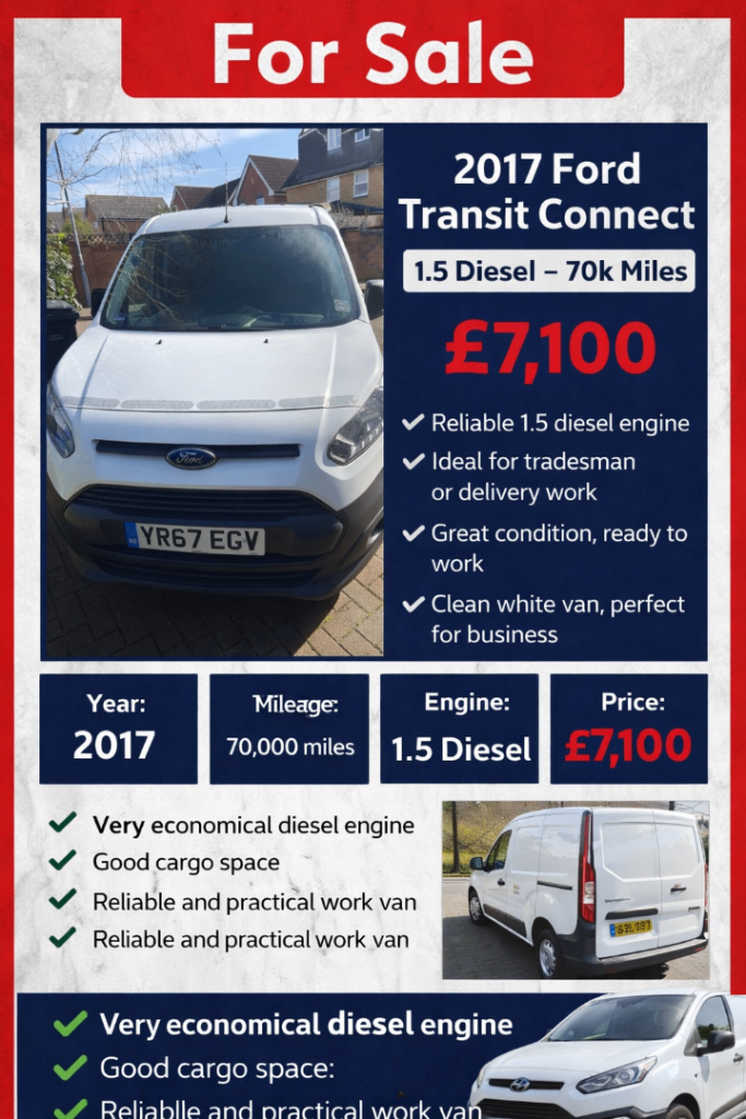 Ford, TRANSIT CONNECT, Panel Van, 2017, Manual, 1498 (cc)