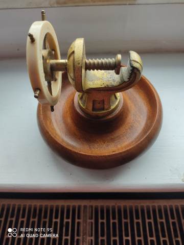 Vintage Brass & Wood Ships Wheel Nutcracker - Made in England