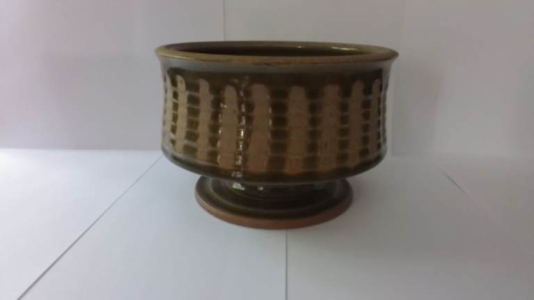 Culloden pottery by Bob Park Ceramic Pot/ bowl– Green/Brown, Good Condition