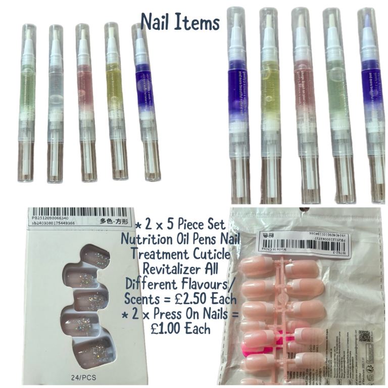 New Nail Care Cuticle Oil Pens & Press-On Nails