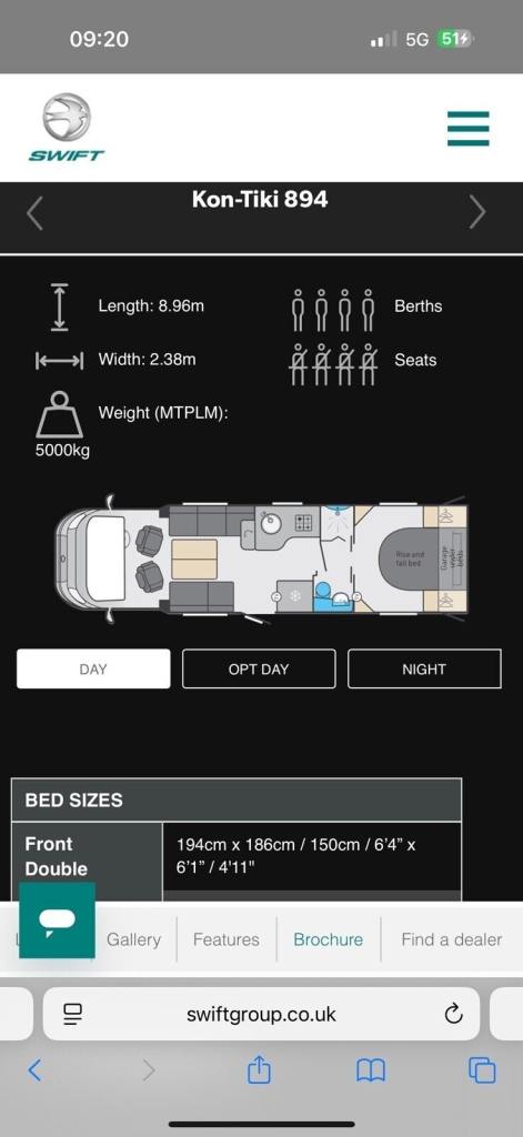 2022 Fiat Ducato Swift Kon-Tiki 894 Automatic 180 bhp MOTORHOME Diesel Automatic