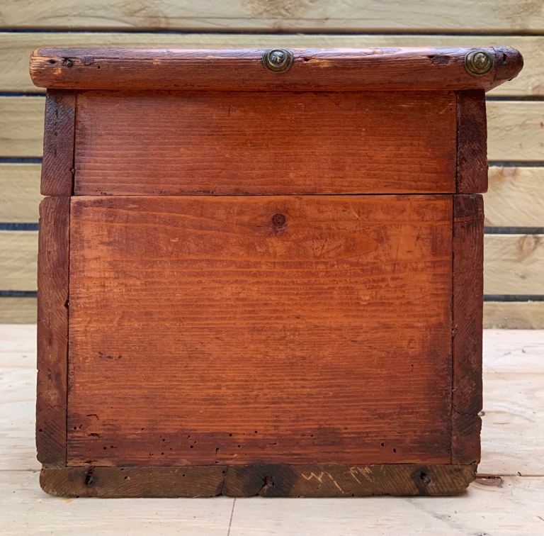 Small Antique Pine Hobby Craft Sewing Work Box Storage Trunk Chest 1900s