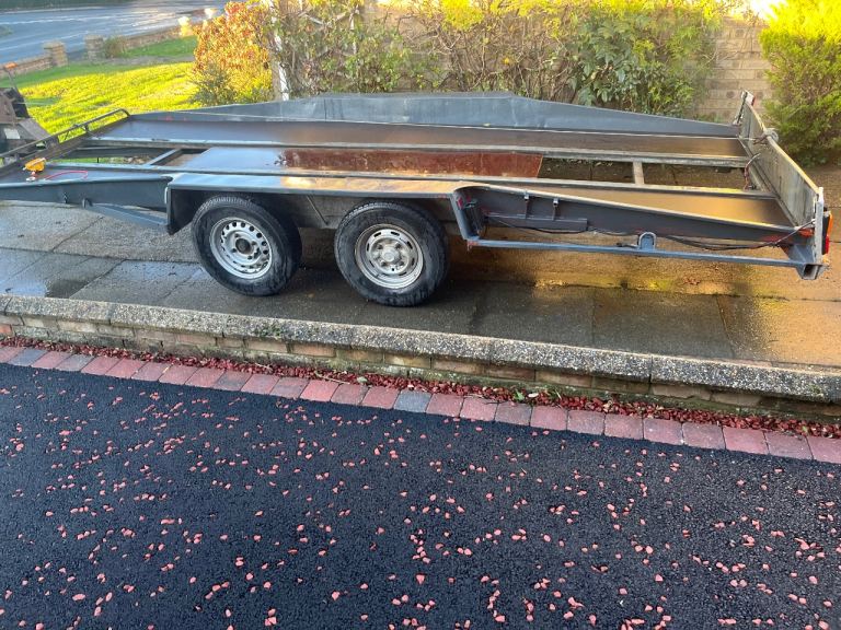Car transporter trailer tilt bed twin axle