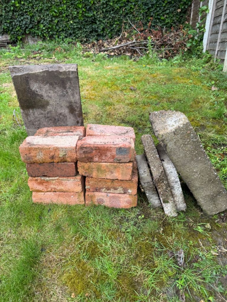 Reclaimed Bricks and Concrete Slabs