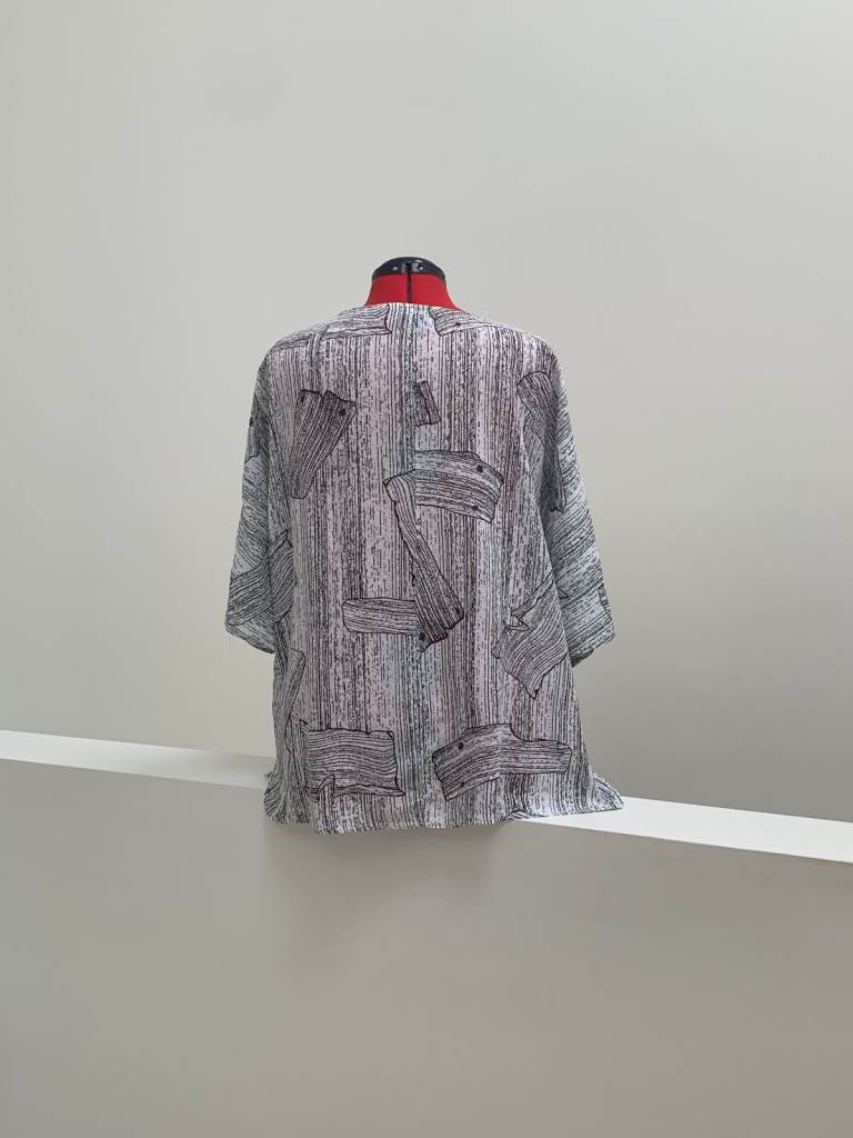 Izabel London Geometric Abstract Print Oversized Top Multi White UK size 12 