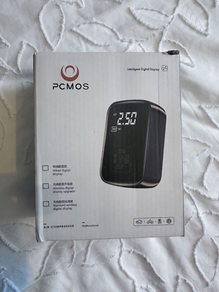 PCMOS Brand New Portable Digital Tyre Inflator & Air Compressor
