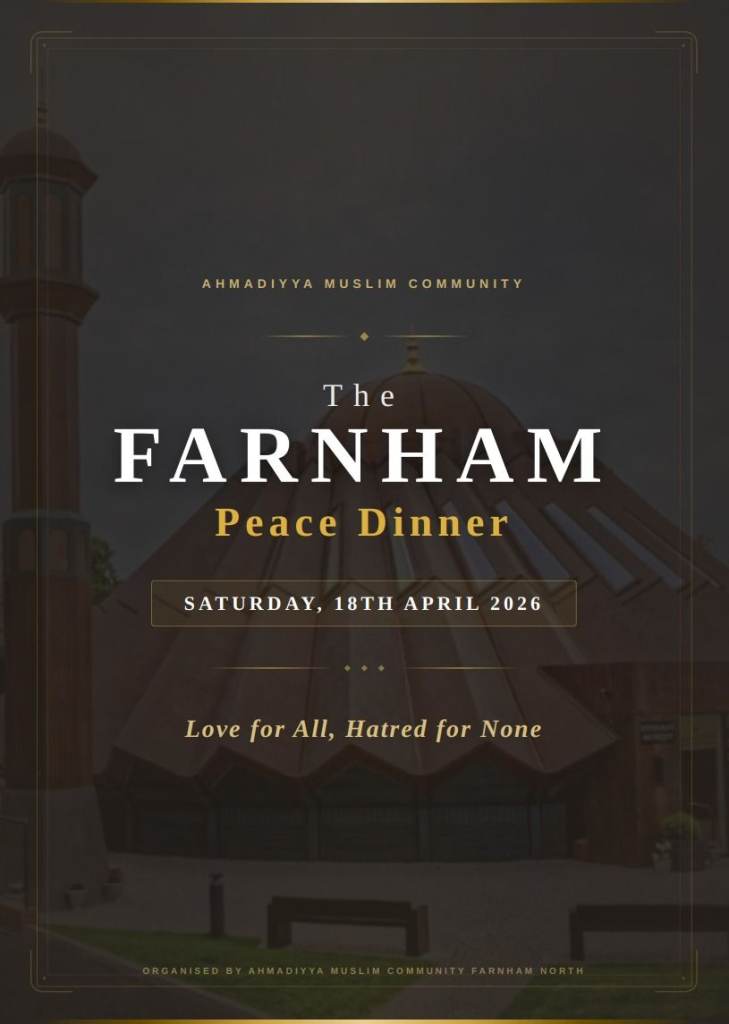 Free Dinner at Farnham Heath End School,An Evening of Peace, Food and Dialogue in Farnham.