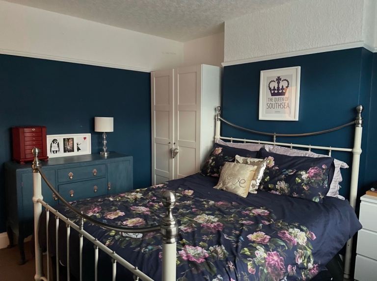 Cream and Brass King Size Bed