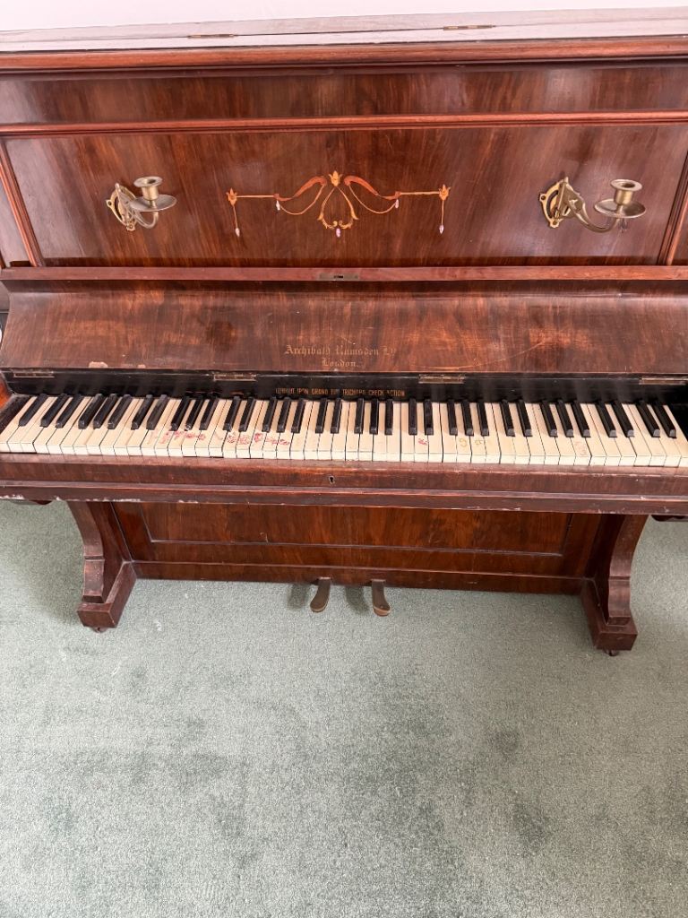 Free Upright Piano - Mahogany Finish, Fair Condition