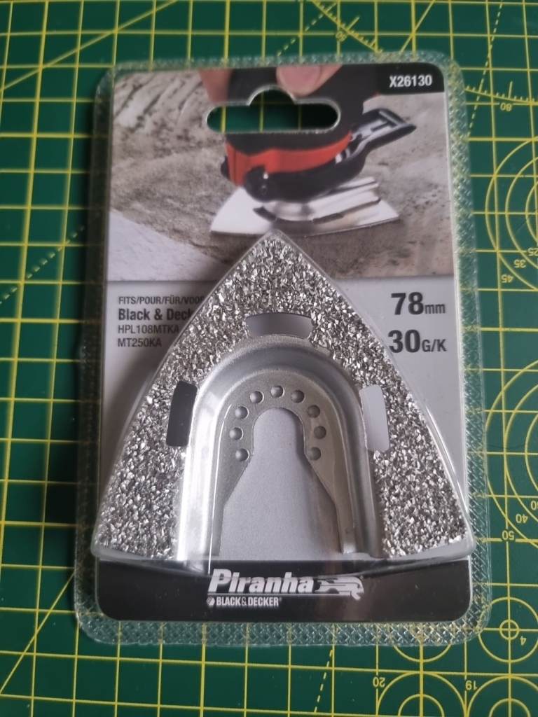 Black & Decker Piranha 3 Piece, silicone scraper and carbide rasp Oscillating Multi Tool Cutting Set