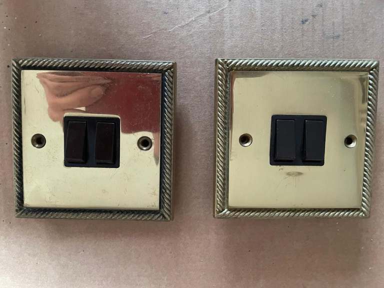 Brass Victorian electrical switches 
