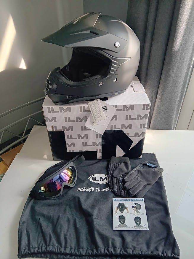 ilm Motorcycle Youth Full Face MTB Dirt Bike Helmet with Goggles Gloves