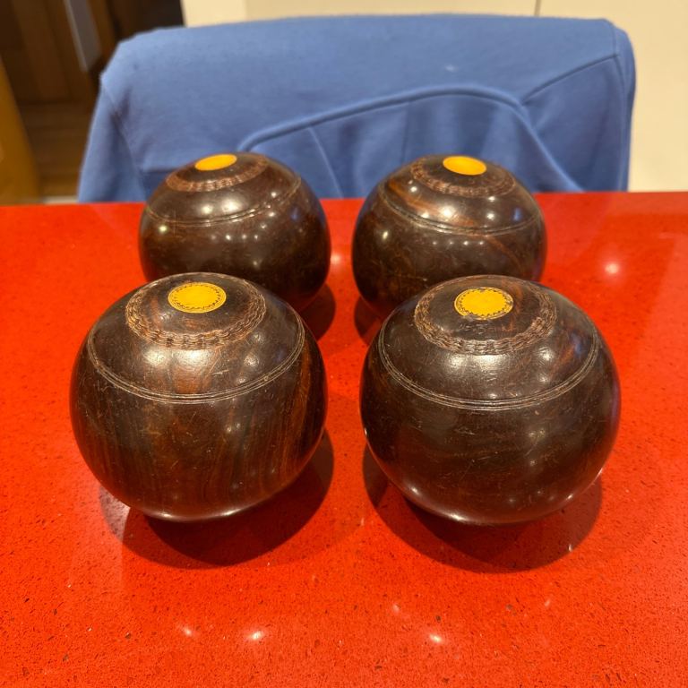 Vintage Thomas Taylor Glasgow No. 3 Bias Lawn Bowls