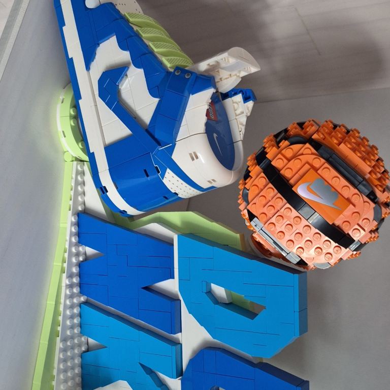 LEGO Nike Dunk Low Sneaker & Basketball Display