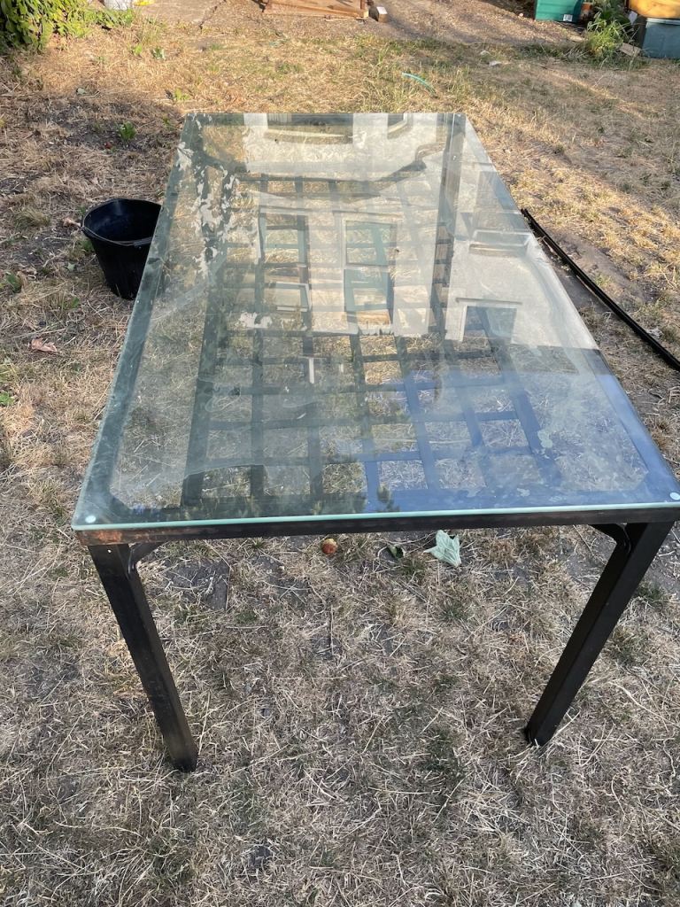 IKEA Granås Glass & Metal Dining / Patio Table – Vintage