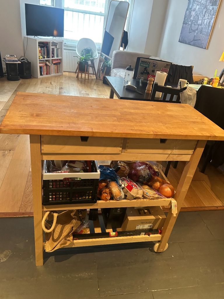 Wood Kitchen Island Storage & Worktop