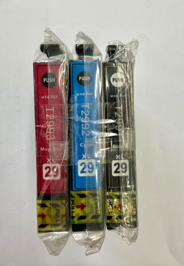 29XL Sets of  3 Compatible Ink Cartridges to replace Epson Printers T2992, T2993, T2991