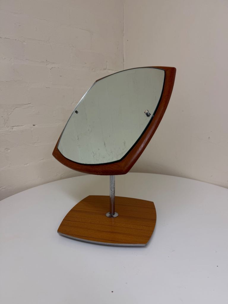 Teak mid century dressing table mirror 