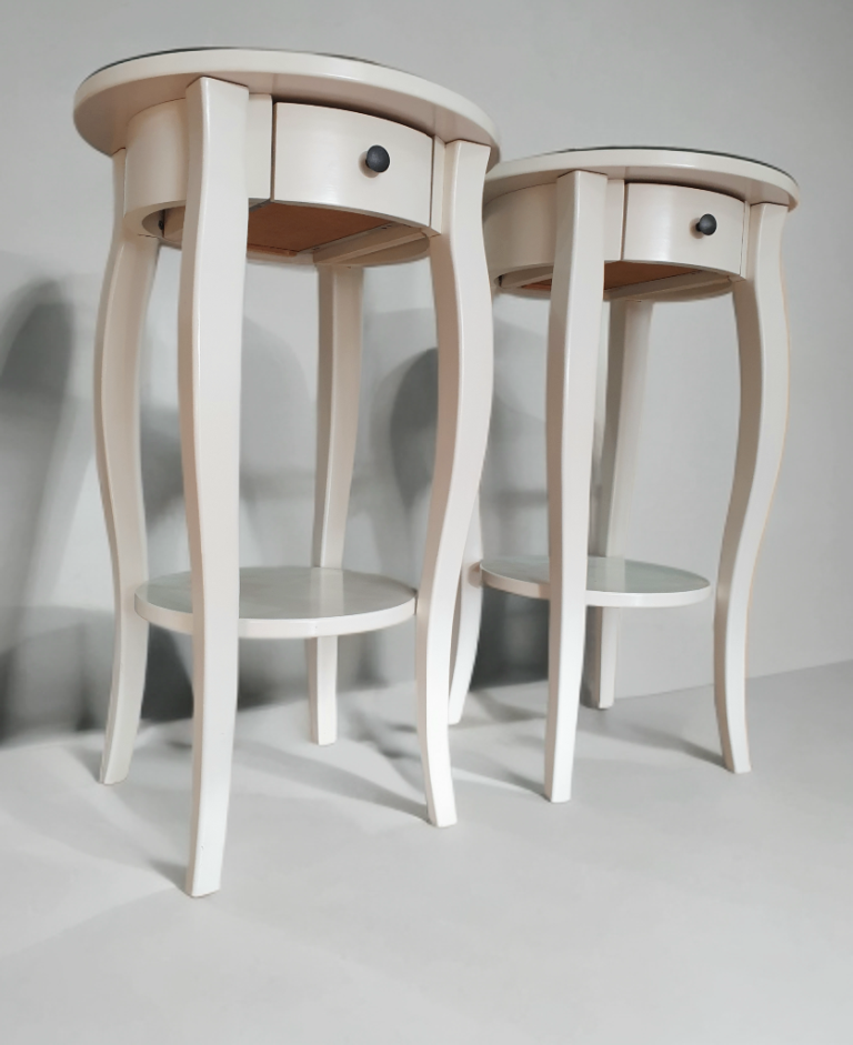 Two mint condition  Ikea Hemnes bedside tables with glass tops.. Delivery available for a small fee