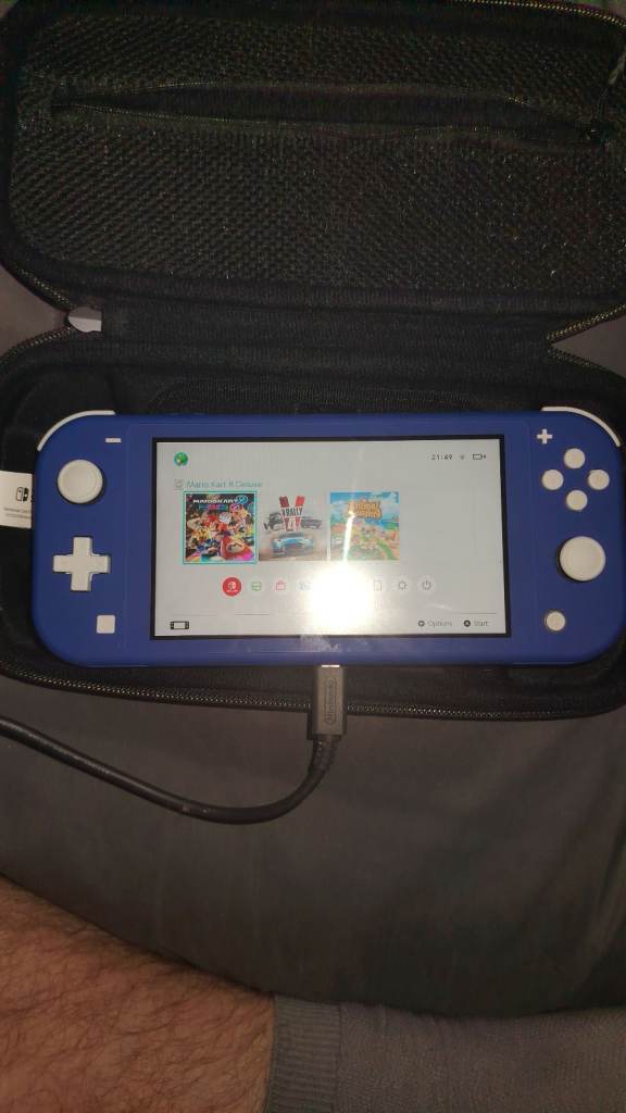 Nintendo Switch Lite Blue Console with Charger & Case