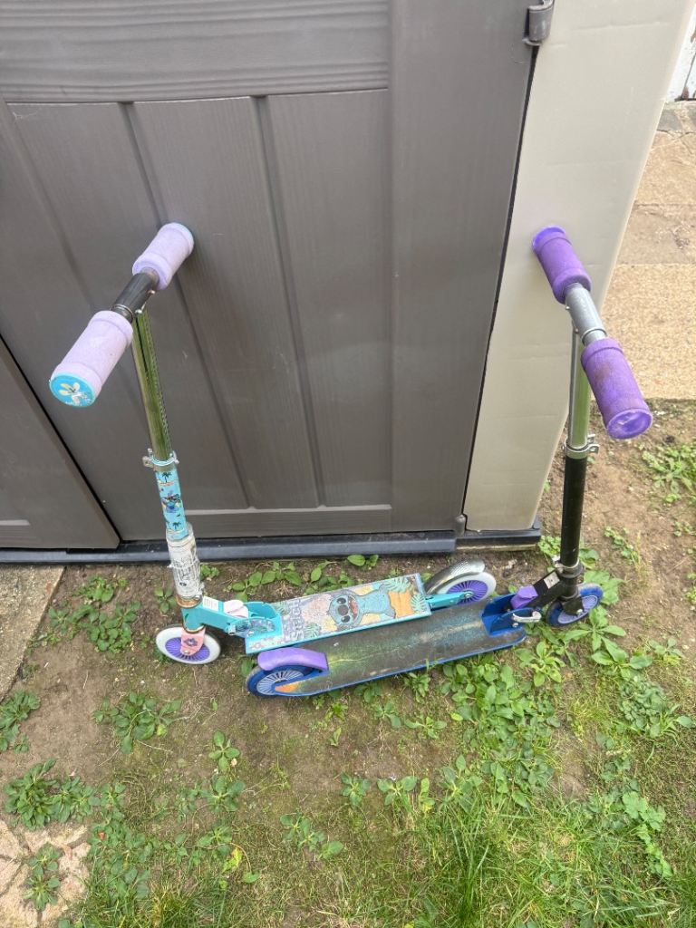 Kids Scooters - Purple and Blue, Fair Condition