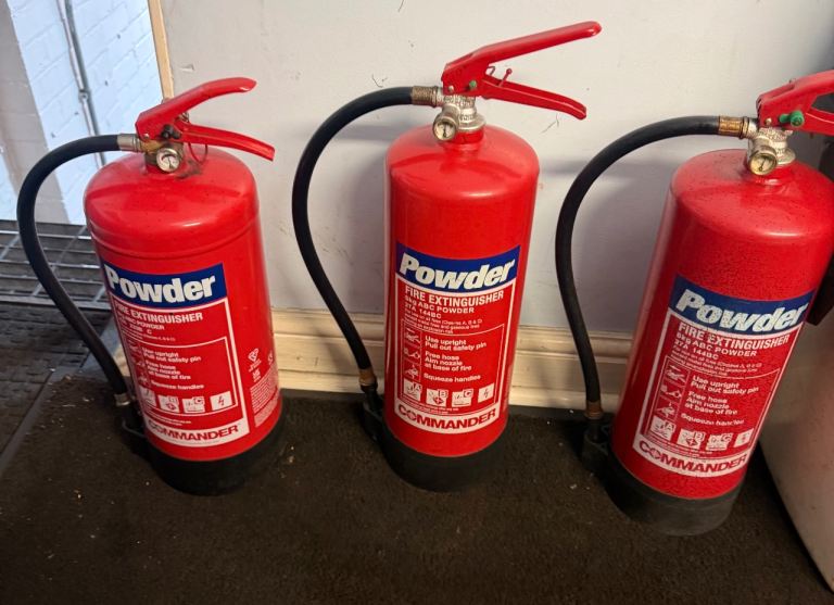 Powder Fire Extinguishers x 3, Powder Fire Extinguishers, Garage Equipment, Fire Extinguisher