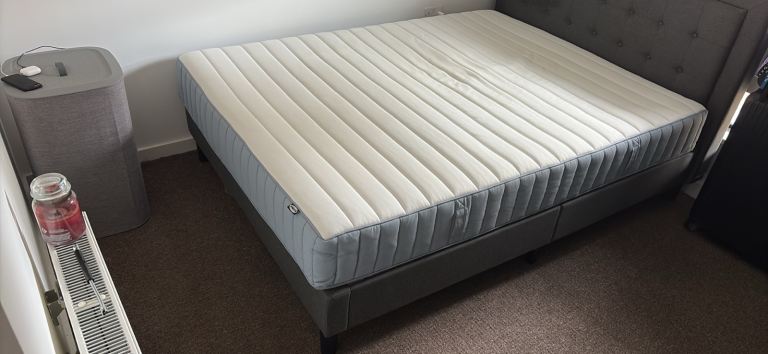 Ikea VALEVÅG Pocket sprung mattress, firm/light blue, Standard King