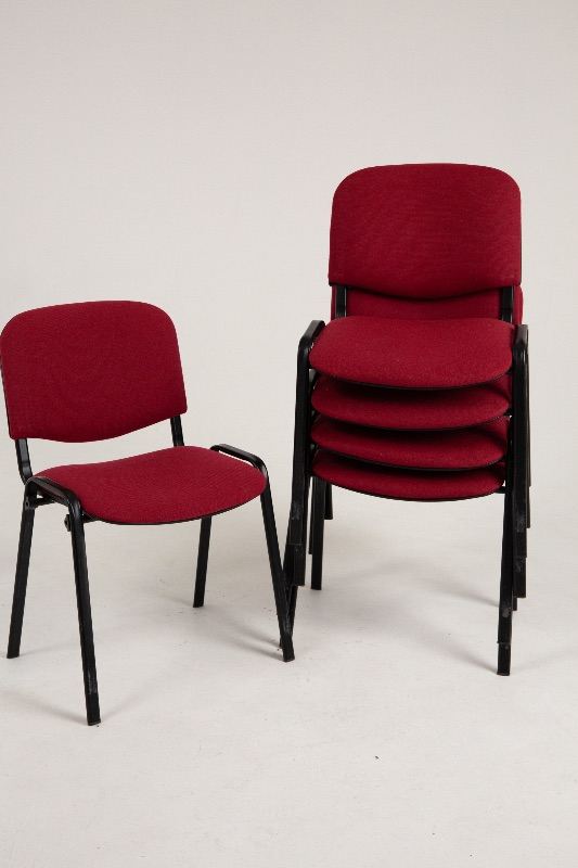 Red Stacking Office Chairs - Good Condition