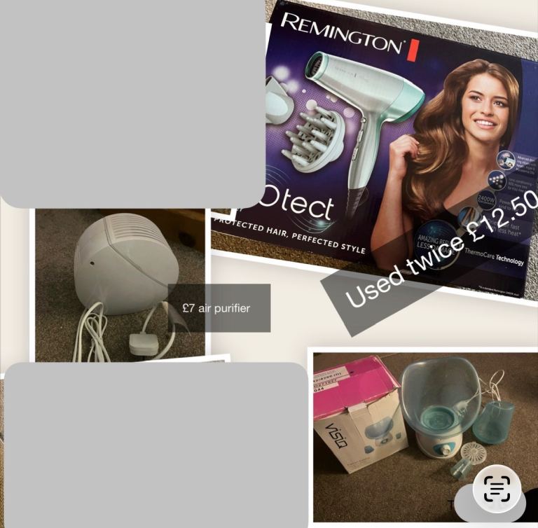Hairdryer, facial sauna, air purifier 