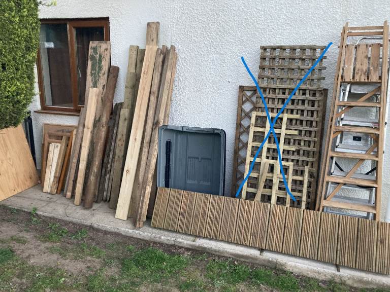 Timber, posts, decking, scaffold board, ladders