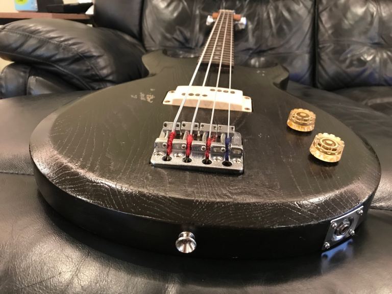  Aria Pro II Cardinal Series CSB-300 MIJ 4 string Bass guitar, trans black, 1981, Vintage Japan