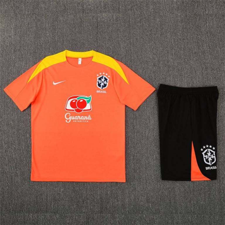 Nike Football Training Shirt & Short Set - Orange, Men's Small
