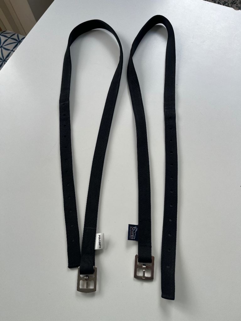 Black synthetic stirrup “ leathers”