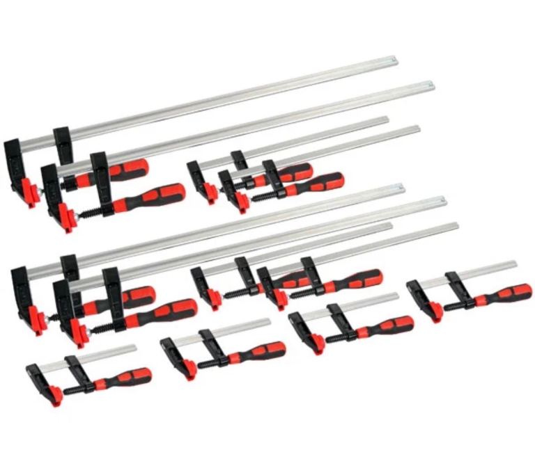 Neilsen 12 Piece F-Clamp Set - Quick Slide Wood Clamps