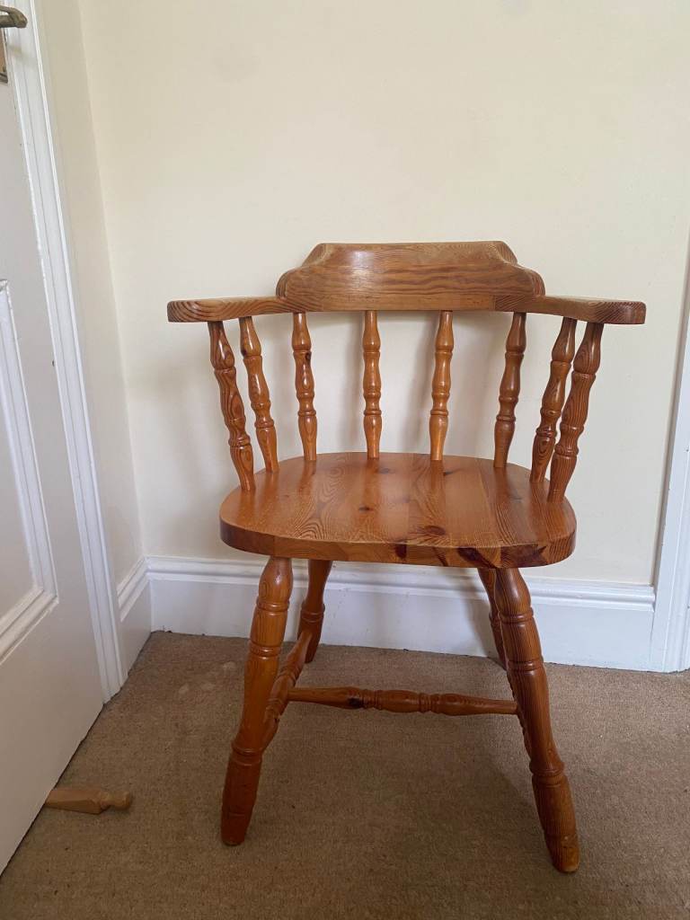 Solid Wood Kitchen/Dining Chair with Arms – Good Condition