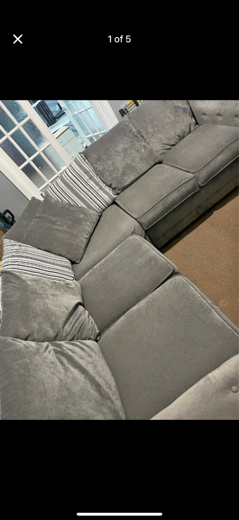 Grey vorona corner sofa 