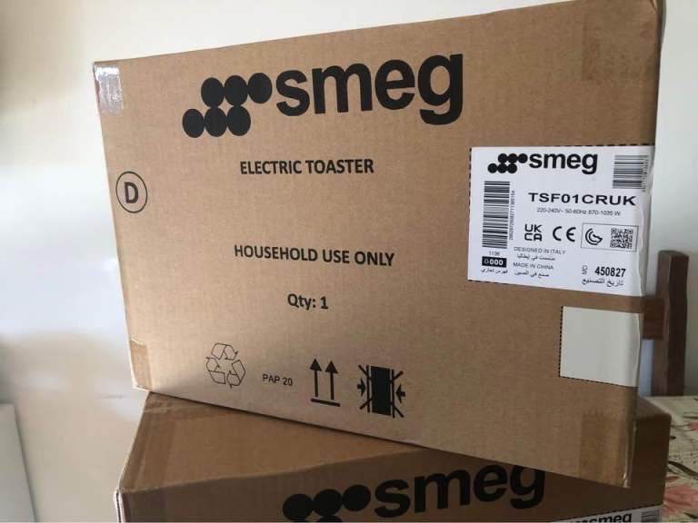 NEW Smeg TSF01CRUK 50's Style Retro 2 Slice Toaster - Cream