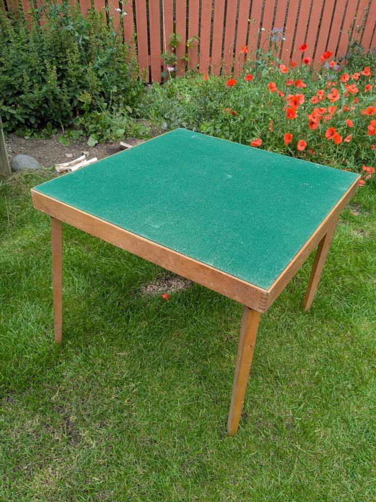 Rare Vintage 1940s Vono Folding Card Table Green Baize