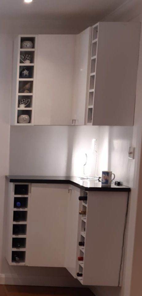Ikea corner cabinets with top and shelves