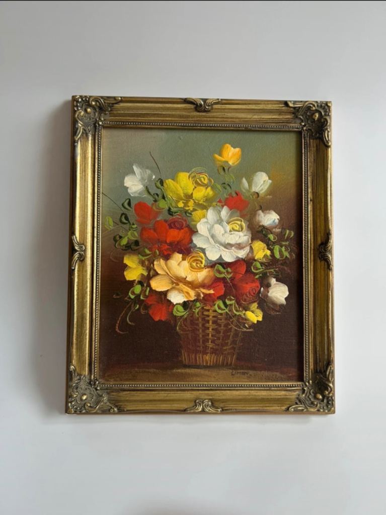 Vintage Still Life Oil Painting – Framed, Signed